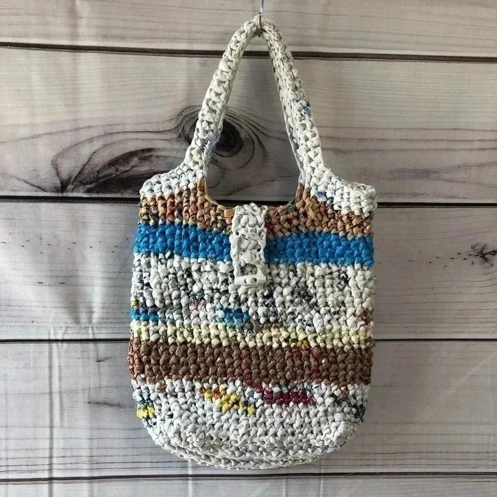 Eco Friendly Handmade Recycled Plastic Bag Tote